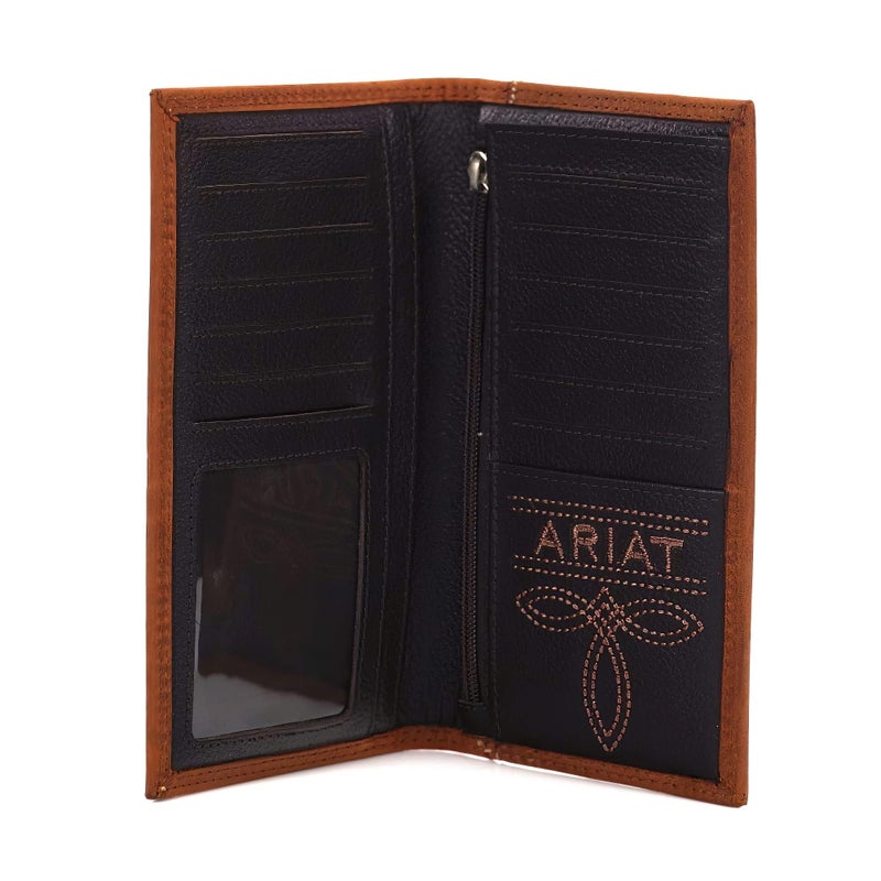 Ariat Rodeo Wallet Emboss Shield & Script Medium Brown, Leather One Size - Image 4