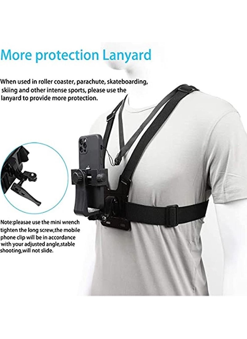 Generic - Mobile Phone Chest Mount Harness Strap Holder Cell Phone Clip Action Camera Pov For Samsung Iphone Plus Etc - Image 1