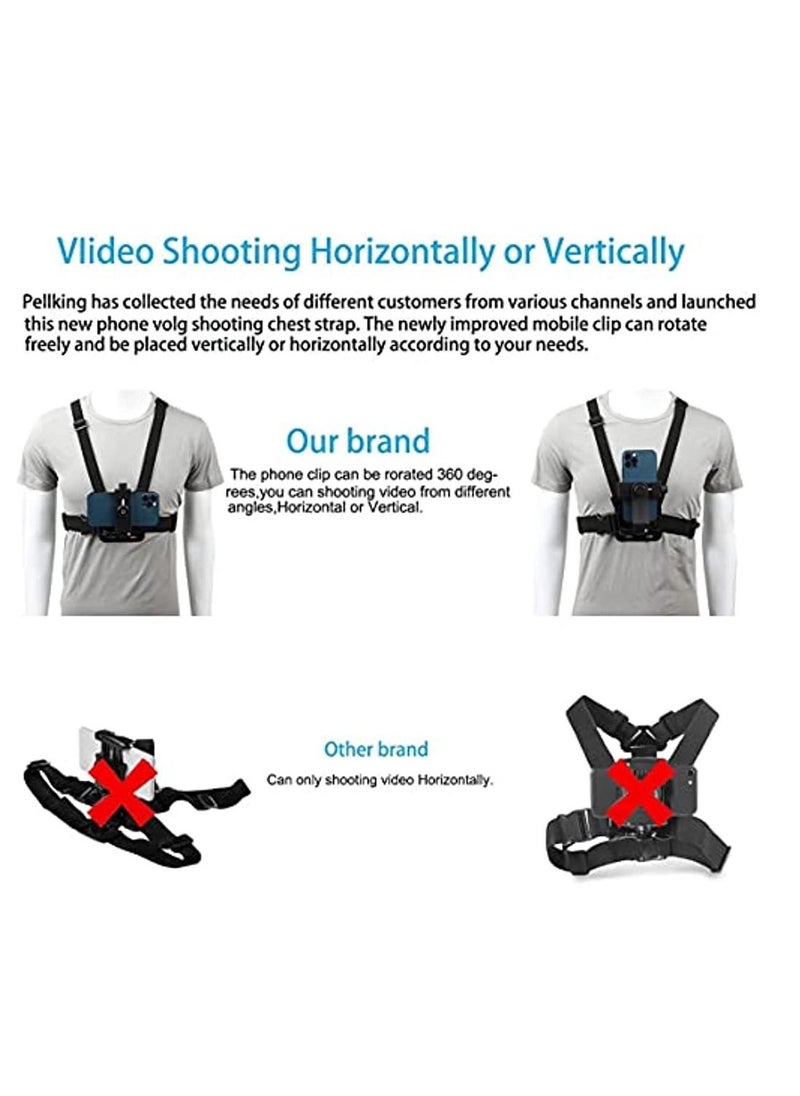 Generic - Mobile Phone Chest Mount Harness Strap Holder Cell Phone Clip Action Camera Pov For Samsung Iphone Plus Etc - Image 1