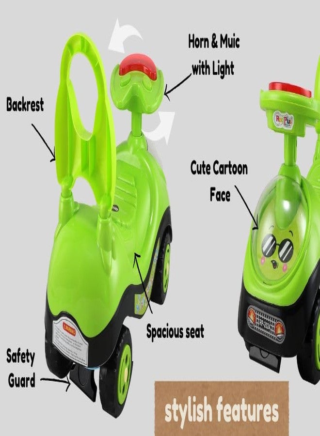 JoyRide Fun Rider Ride on & Car for Kids with Light,Music & Horn Steering, Push Car for Baby with Backrest, Safety Guard & Big Wheels, Ride on for Kids 1 to 3 Years Upto 25 Kgs (Green) - Image 2
