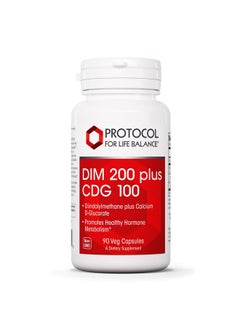 Protocol For Life Balance Protocol DIM 200 Plus CDG - 200mg DIM - Calcium & DIM Supplement - for Cleanse Detox & Hormone Metabolism - Calcium D Glucarate - Non-GMO & Kosher - 90 Veg Caps  - Image 1