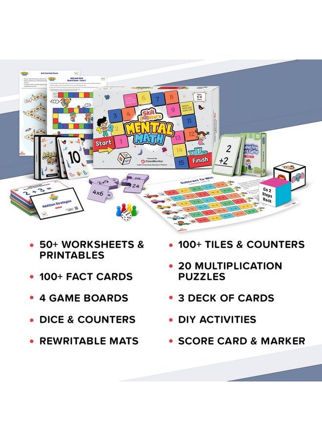 ClassMonitor ClassMonitor Mental Learning Math Kit with Free Mobile App 100+ Number 20+ Puzzles 20 Practice Worksheets for Kids Children's|Age 4-6 Years  - Image 3