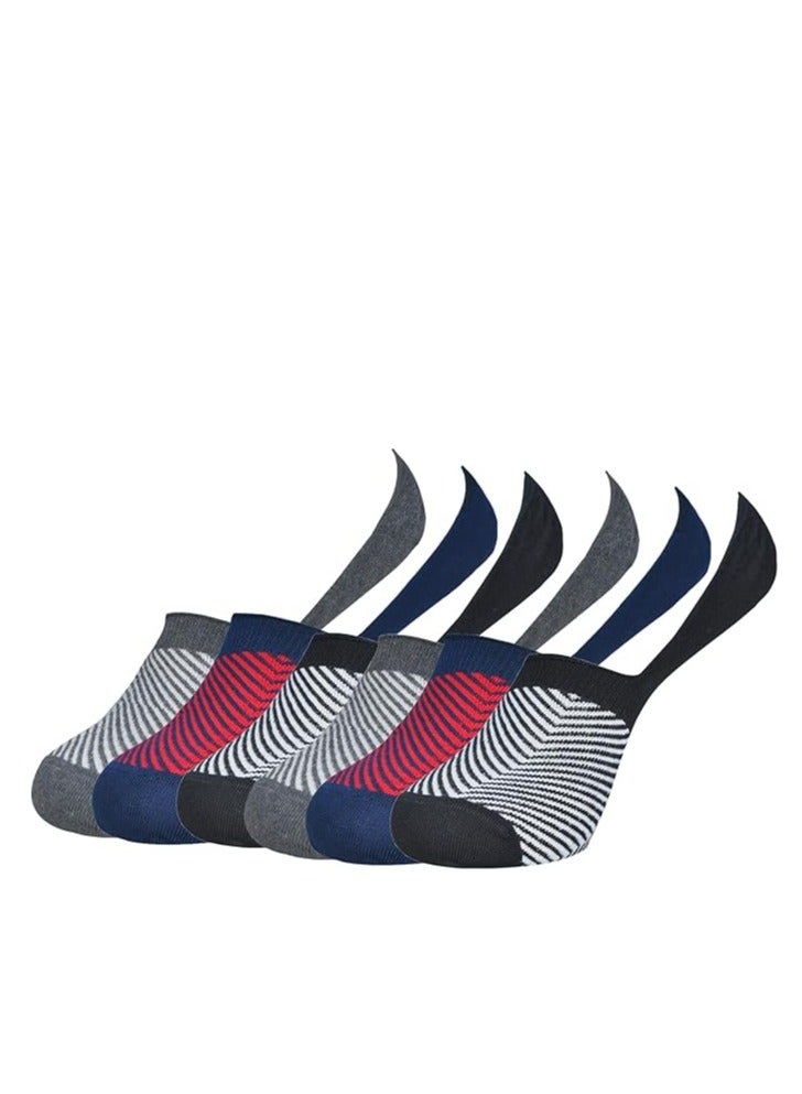 DIAMOND TOE جوارب رجالية غير مرئية من القطن المخملي 6 أزواج - جوارب لوفر غير قابلة للانزلاق - بطانات غير مرئية - مقاس EU 40 إلى 45 - Image 2