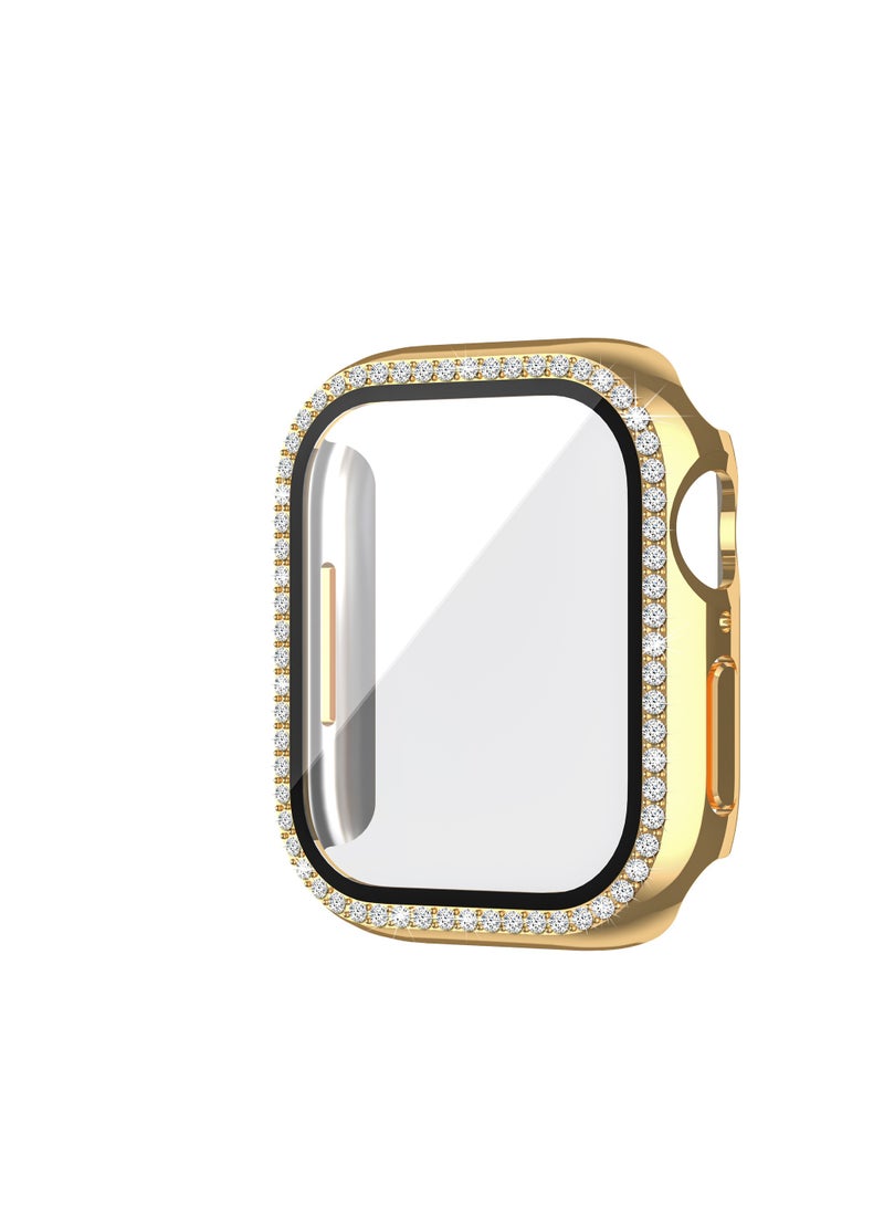 غلاف مقاوم للماء مع واقي شاشة لساعة AppleWatch 44 مم 4/5/6/6/SE مدمج به زجاج مقوى مدمج في غلاف زجاجي صلب من الكمبيوتر الشخصي غطاء حماية كامل - Image 1