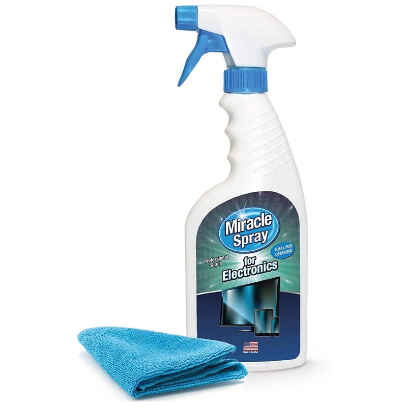 Miracle Brands MiracleSpray for Electronics Cleaning, Safe Multisurface Cleaner for Any TV, Phone, Monitor, Keyboard, Screen, Computer, Includes Microfiber Towel - 16 Ounce Kit - Image 1