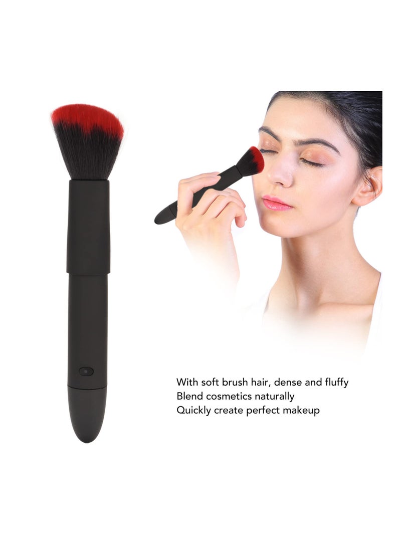 SYOSI Electric Makeup Brush, 10 Gears Vibration Massage makeup Brush, Works with Foundation, Concealer or Blush, Rechargeable Adjustable Loose Powder Brush (Black Red) - Image 4