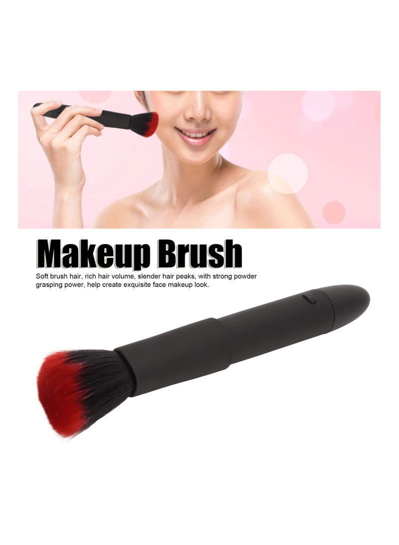 SYOSI Electric Makeup Brush, 10 Gears Vibration Massage makeup Brush, Works with Foundation, Concealer or Blush, Rechargeable Adjustable Loose Powder Brush (Black Red) - Image 5