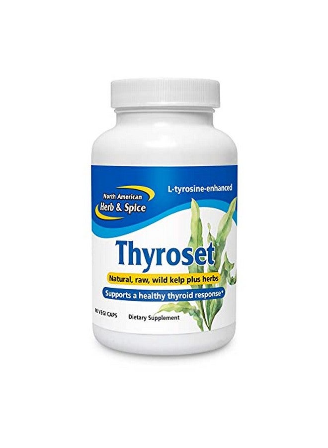 North American Herb & Spice Thyroset 90 Capsules Wild Kelp & Herbs Blend Healthy Thyroid Support Contains Trace Minerals Natural Iodine Antioxidants & Amino Acids 45 Servings - Image 1