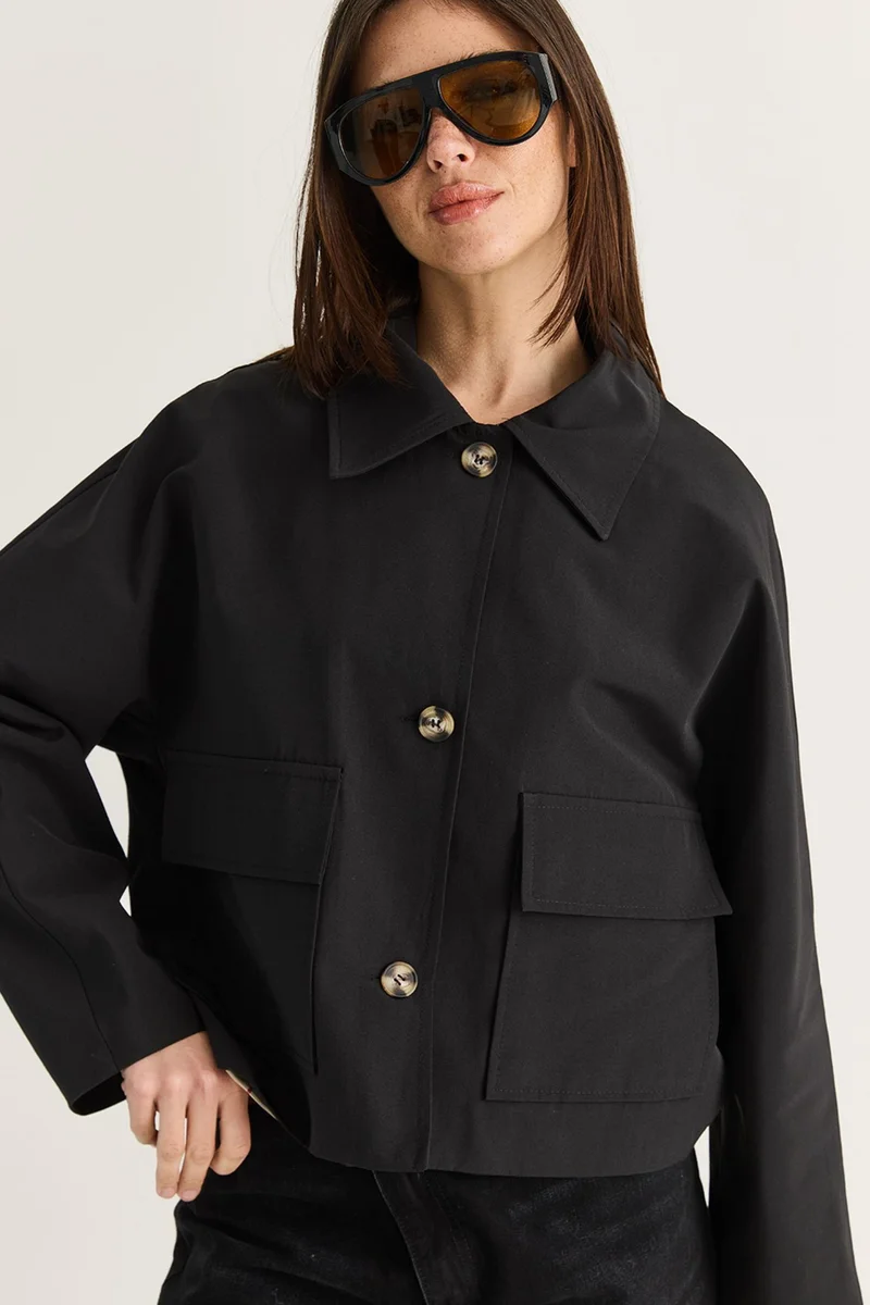 Bianco Lucci Black LUCCI Women's Trench Coat for Women | Best Price UAE