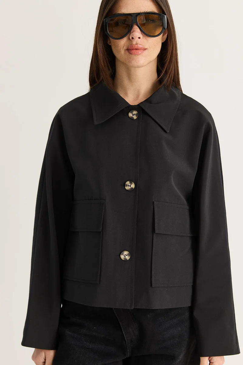Bianco Lucci Black LUCCI Women's Trench Coat for Women | Best Price UAE