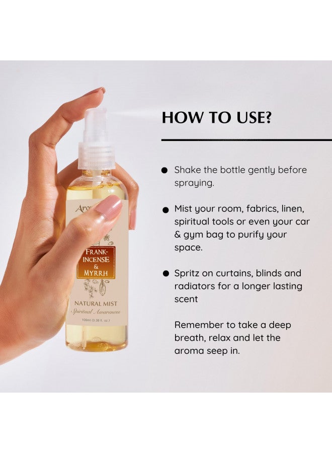 Aromafume Aromafume Frankincense & Myrrha Natural Resin Mist Spray 100 ml / 3.3oz | Ideal for deep Relaxation, Spirituality & Rituals | Made with Pure Resin from Somalia | Non-Alcoholic, Non-Toxic & Vegan  - Image 4