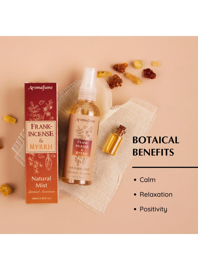 Aromafume Aromafume Frankincense & Myrrha Natural Resin Mist Spray 100 ml / 3.3oz | Ideal for deep Relaxation, Spirituality & Rituals | Made with Pure Resin from Somalia | Non-Alcoholic, Non-Toxic & Vegan  - Image 1
