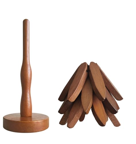 VANWYCHEN Wooden Trivets for Hot Dishes, 3 Wooden Tree-Trivet Set, Wood Coasters Like Christmas-Tree - Image 3