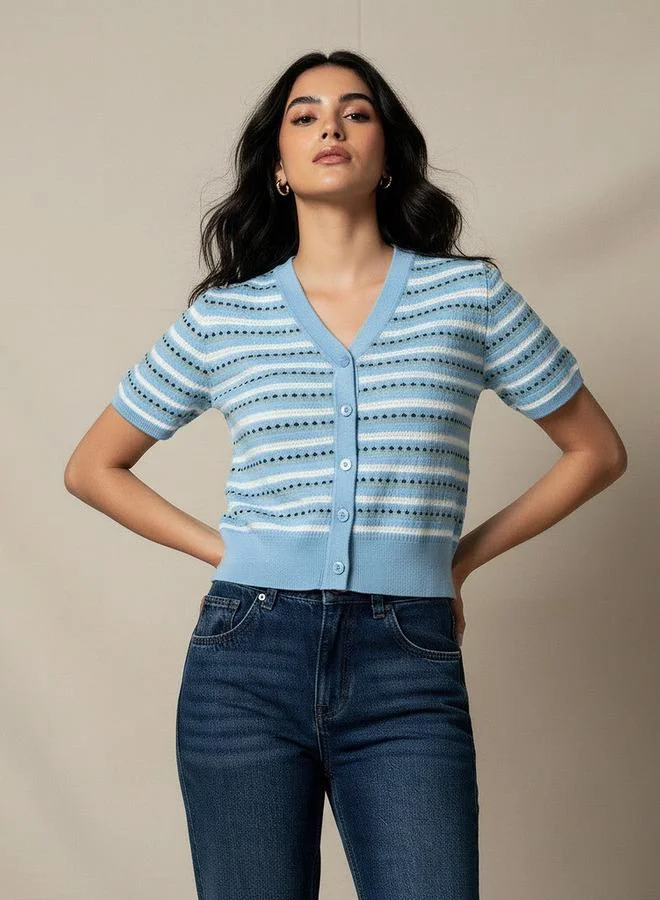 Lee Cooper Regular Fit Cardigan with Stripes