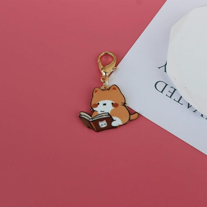 7 Pcs Women Girls Keychain Cute Cat Key Chain Small Bag Charm Metal Keychains Pendant Kawaii Mini Keychain - Image 5