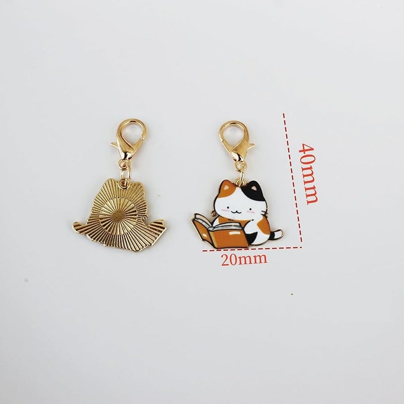 7 Pcs Women Girls Keychain Cute Cat Key Chain Small Bag Charm Metal Keychains Pendant Kawaii Mini Keychain - Image 3