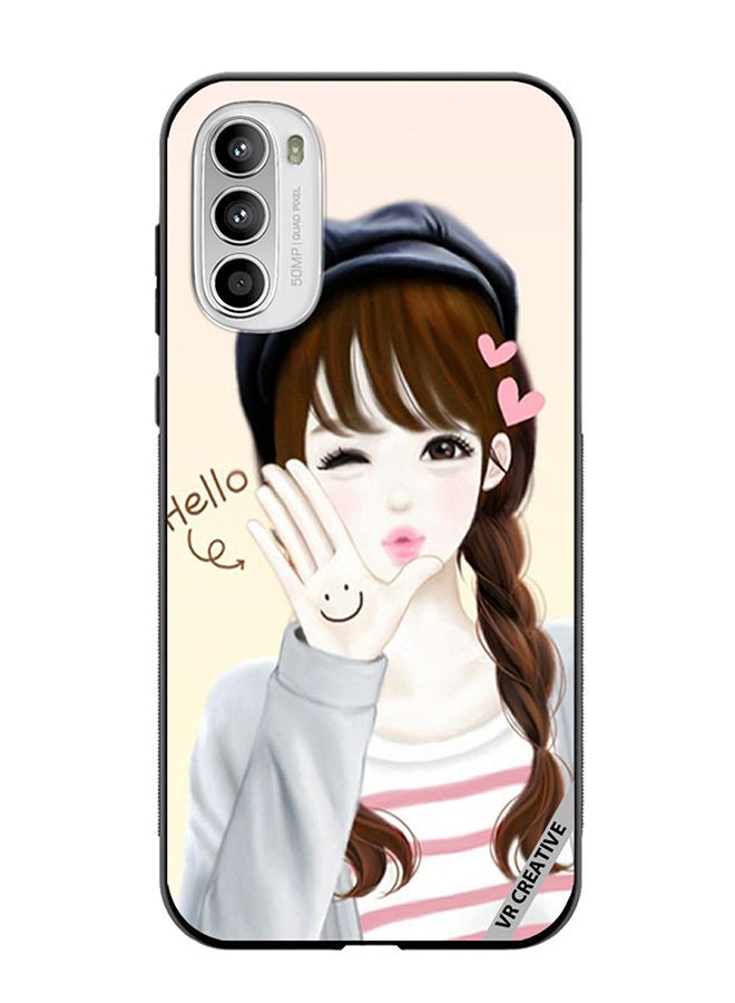 VR CREATIVE Protective Case Cover For Motorola Moto G82 Hello Girl Design Multicolour - Image 1