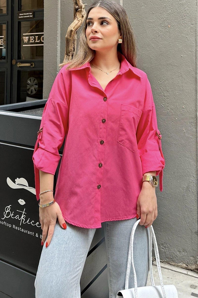 Weshaya قميص نسائي فوشيا - Image 3