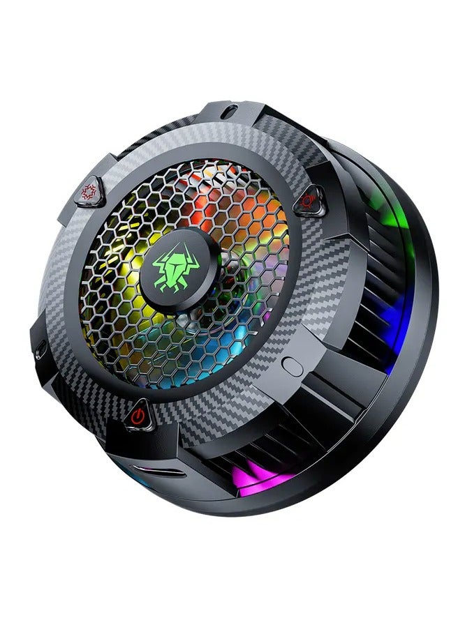 Plextone EX1 Pro Cooling Fan with RGB Lighting Portable Cooler for Mobile Phones and iPads with Semiconductor for Gaming Phone Cooling 15W with 2 Different Speeds Extreme Cooling Mode Normal Cooling Mode - Image 1