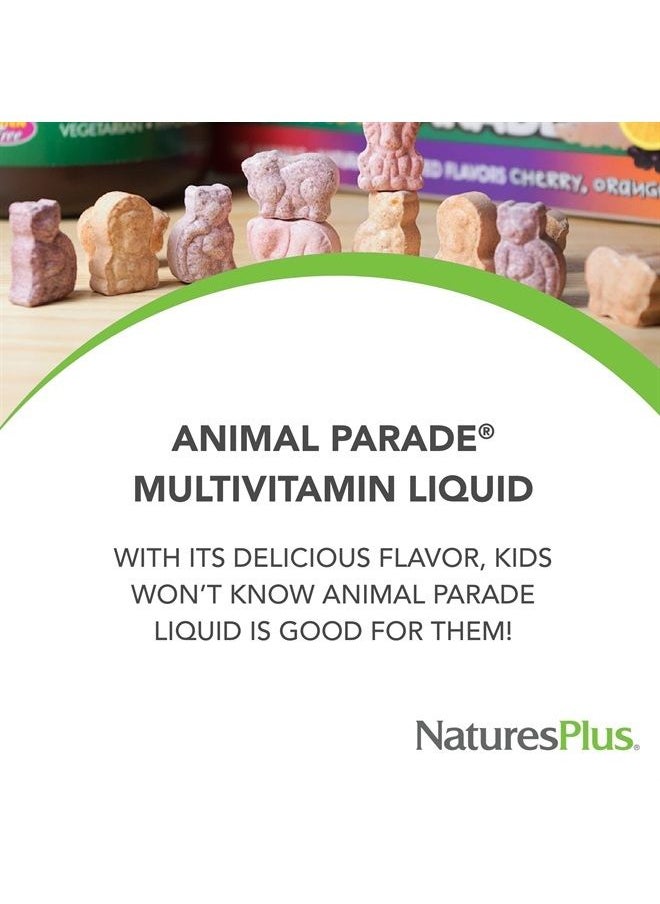 Nature's Plus - NaturesPlus Animal Parade Children's Liquid Multivitamin - Tropical Berry Flavor - 8 fl oz - Whole Food Supplement - Vegetarian, Gluten Free - 16 Servings - Image 1