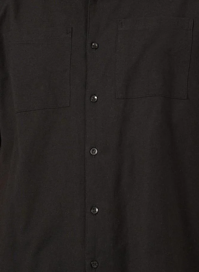 Styli Plain Linen Blend Relaxed Fit Shirt and Shorts Co-Ords