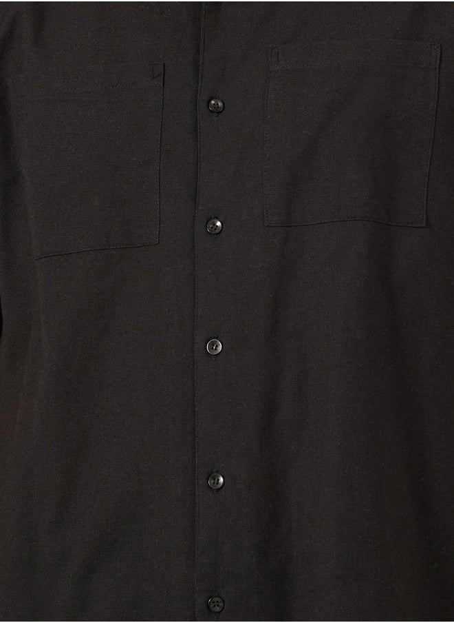 Styli Plain Linen Blend Relaxed Fit Shirt and Shorts Co-Ords  - Image 3