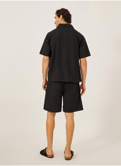 Styli Plain Linen Blend Relaxed Fit Shirt and Shorts Co-Ords  - Image 4
