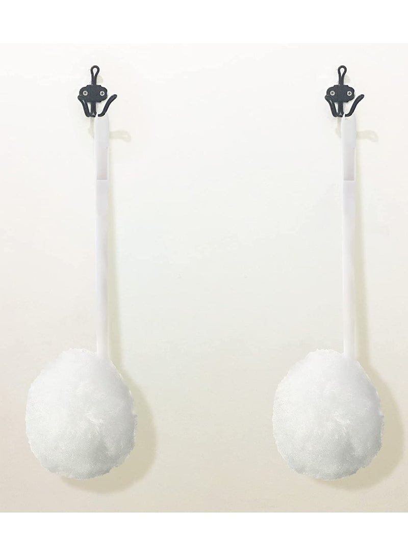 Toilet Bowl Brush, Soft White Toilet Swabs, Disposable Toilet Brush Long Plastic Handled Toilet Bowl Mop with Silk Cotton Brush for Bathroom Toilet Bowl, 38 x 11 CM (12 Pack)