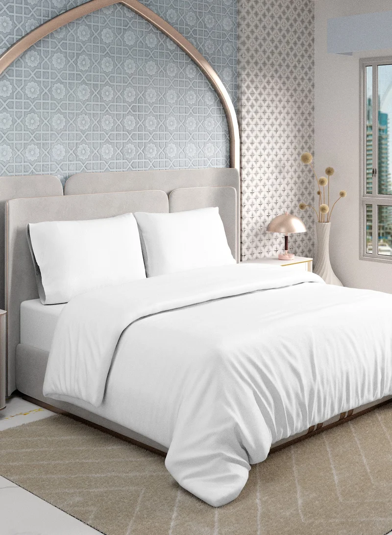 كولور سينس غطاء لحاف قطن أبيض مقاس سوبر كينج  سم مع  كيس وسادة