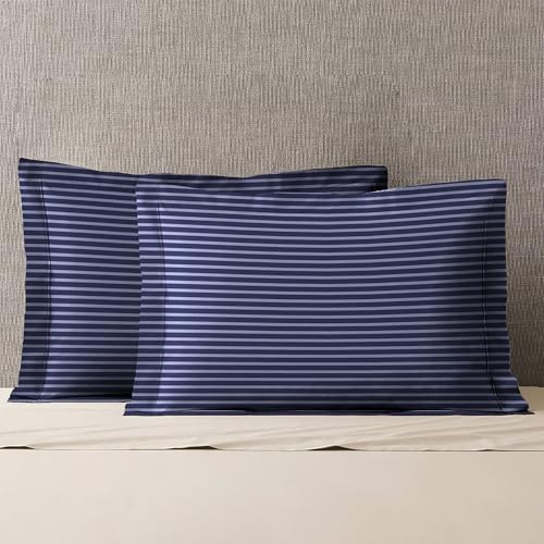 Mytrident Urban Comfort Pillow Covers Set of 2, 144 TC, 100% Cotton, Modern Indigo - Image 1