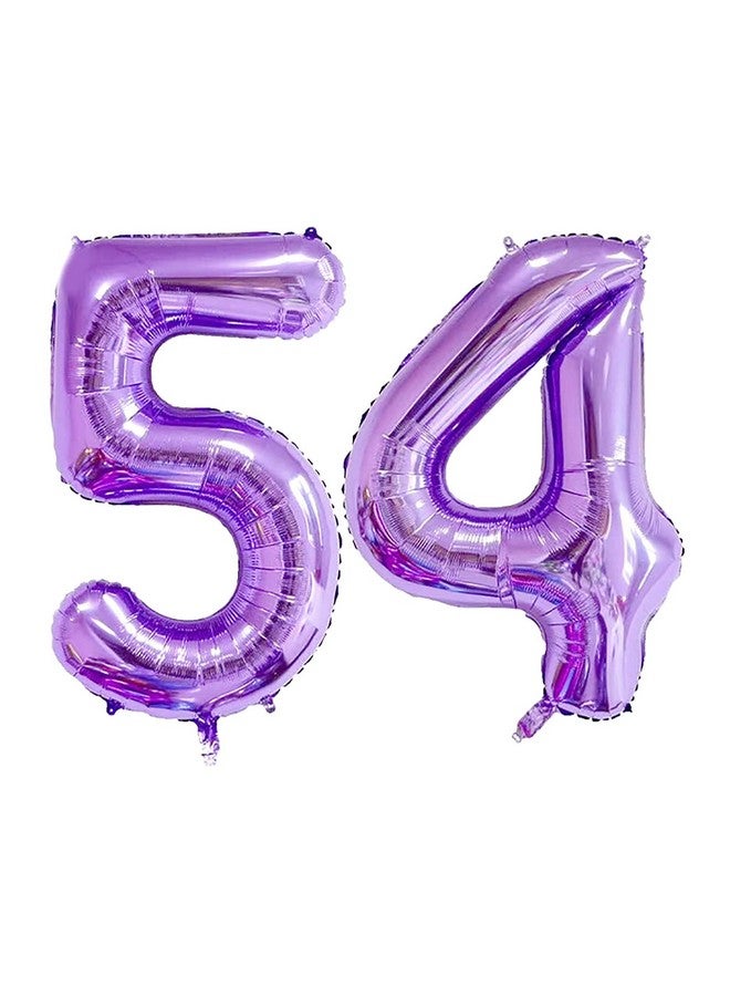 ESHILP 40 Inch Number Balloon Foil Balloon Number 54 Jumbo Giant Balloon Number 54 Balloon for 54th Birthday Party Decoration Wedding Anniversary Graduation Celebration, Purple 54 Number Balloon