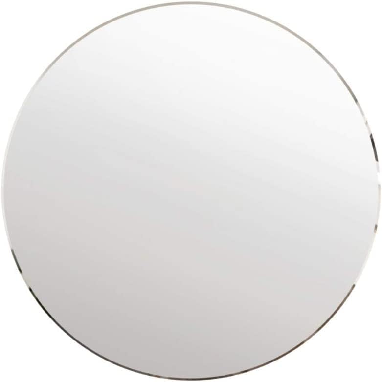 8 inch Glass Round Mirror, Frameless Wall Mounted Mirror Self Adhesive Circle Mirror, Round Mirror Plate Trays for Home Bathroom Living Room - Image 1