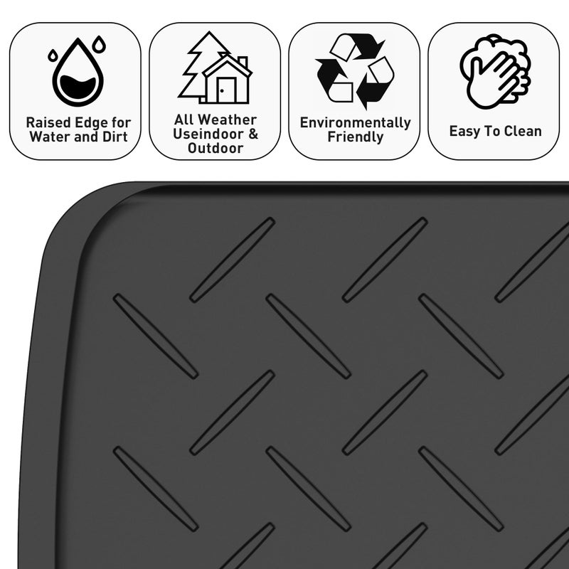 TonTool Boot Trays Heavy Duty Rubber Mat with Lip, Waterproof Shoe Mat Tray for Entryway Shoe Tray Multi-Purpose for Indoor or Outdoor 27.56 x 15.75inch - Image 2