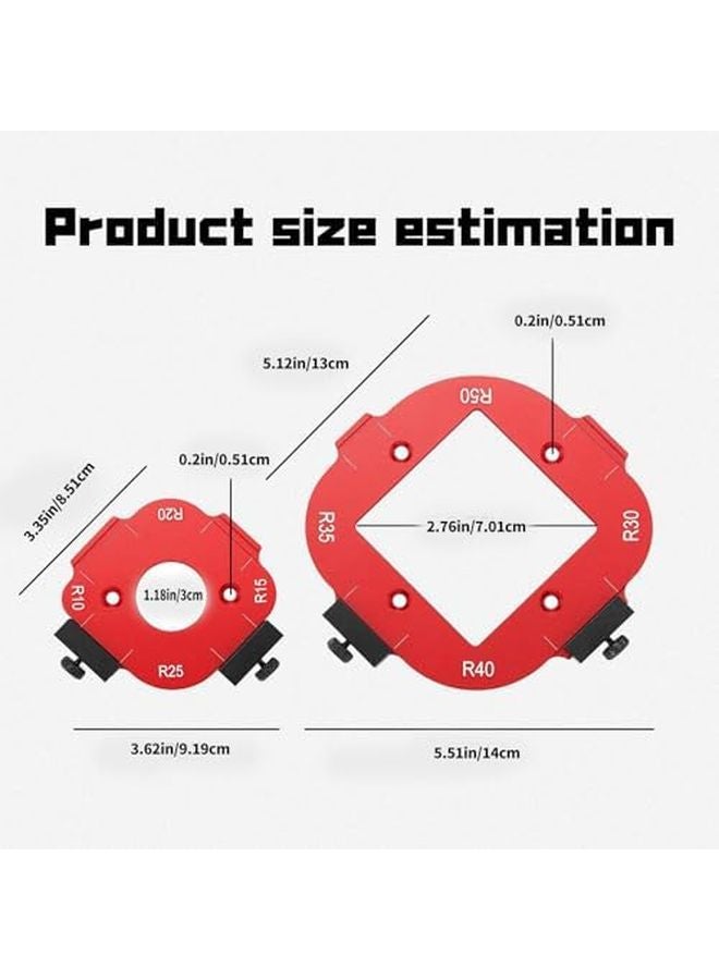 Red Router Corner Radius Template Jig Aluminum Woodworking Tool - Image 5