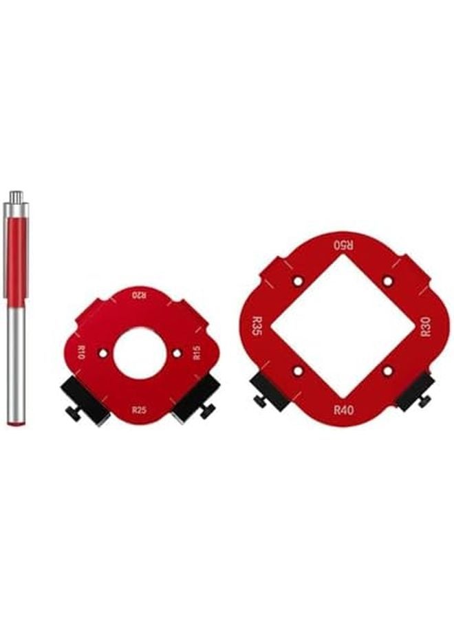 Red Router Corner Radius Template Jig Aluminum Woodworking Tool - Image 1