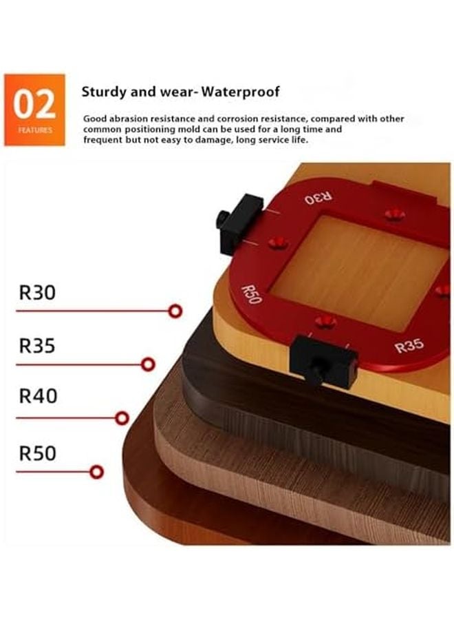 Red Router Corner Radius Template Jig Aluminum Woodworking Tool - Image 4