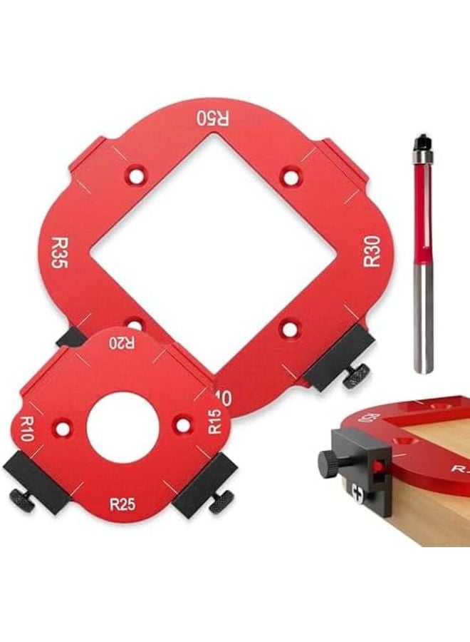 Red Router Corner Radius Template Jig Aluminum Woodworking Tool - Image 3