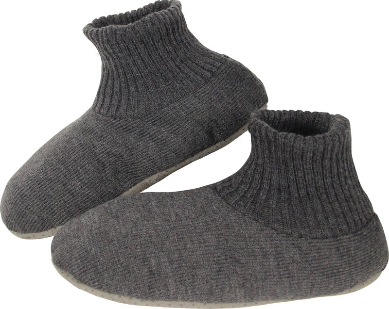 BenSorts Slipper Socks for Men Comfy Cozy Thick House Indoor Boot Sock with Grippers Shoes with Anti-Skid Dark Gray Size 7 8 9 9.5 - Image 1