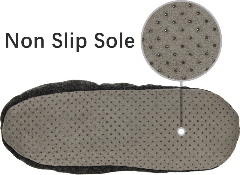 BenSorts Slipper Socks for Men Comfy Cozy Thick House Indoor Boot Sock with Grippers Shoes with Anti-Skid Dark Gray Size 7 8 9 9.5 - Image 5