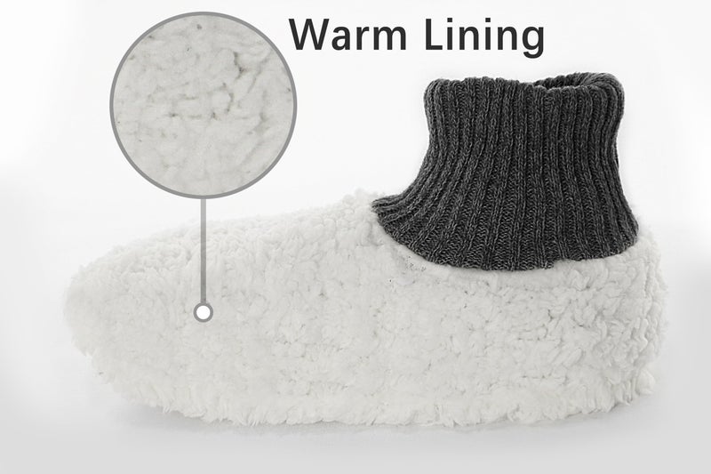 BenSorts Slipper Socks for Men Comfy Cozy Thick House Indoor Boot Sock with Grippers Shoes with Anti-Skid Dark Gray Size 7 8 9 9.5 - Image 4