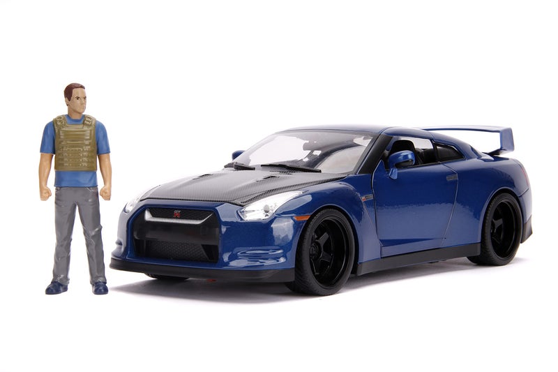 جادا تويز Fast & Furious 1:18 Nissan GT-R R35 و 3 "" Brian Figure Toys for Kids and Come - Image 1