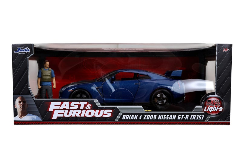 جادا تويز Fast & Furious 1:18 Nissan GT-R R35 و 3 "" Brian Figure Toys for Kids and Come - Image 2