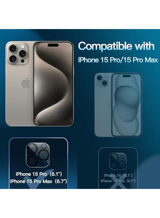 جي تيك واقي عدسة الكاميرا لهاتف Iphone 15 Pro مقاس 6.1 بوصة وIphone 15 Pro Max مقاس 6.7 بوصة، مصنوع من زجاج مقوى 9H مضاد للخدش، متوافق مع الجراب ولا يؤثر على اللقطات الليلية، عبوة من 3 قطع شفافة عالية الدقة - Image 2