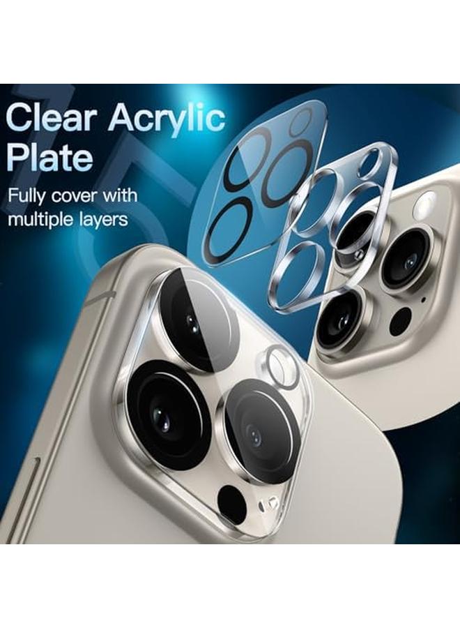 جي تيك واقي عدسة الكاميرا لهاتف Iphone 15 Pro مقاس 6.1 بوصة وIphone 15 Pro Max مقاس 6.7 بوصة، مصنوع من زجاج مقوى 9H مضاد للخدش، متوافق مع الجراب ولا يؤثر على اللقطات الليلية، عبوة من 3 قطع شفافة عالية الدقة - Image 3