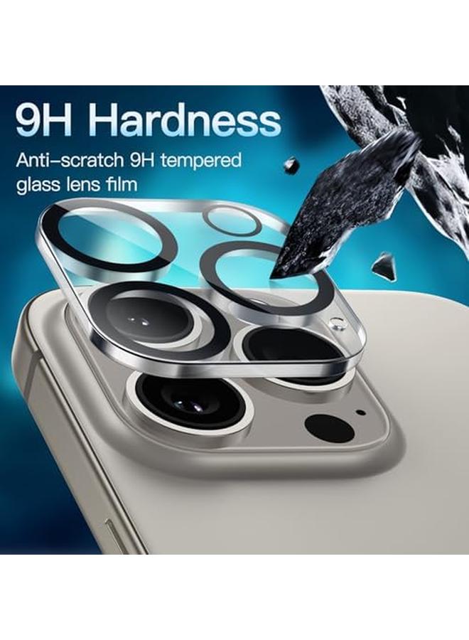 جي تيك واقي عدسة الكاميرا لهاتف Iphone 15 Pro مقاس 6.1 بوصة وIphone 15 Pro Max مقاس 6.7 بوصة، مصنوع من زجاج مقوى 9H مضاد للخدش، متوافق مع الجراب ولا يؤثر على اللقطات الليلية، عبوة من 3 قطع شفافة عالية الدقة - Image 4