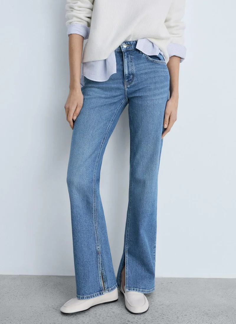 مانجو Medium-Rise Straight Jeans With Slits