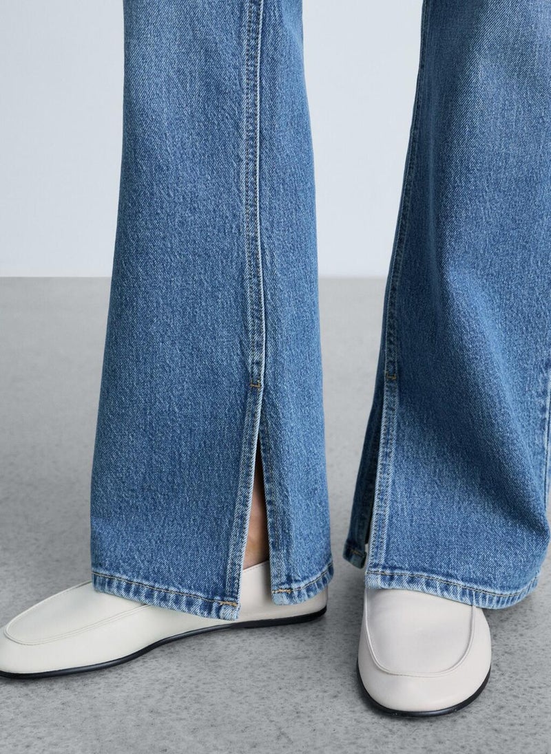 MANGO Medium-Rise Straight Jeans With Slits  - Image 4
