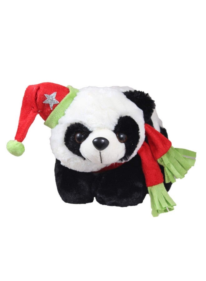 Tickles Santa Claus Christmas Panda With Muffler Plush Animal Soft Toy Soft Stuffed Christmas Gift For Kids (Color: Black & White Size:26 Cm)  - Image 1