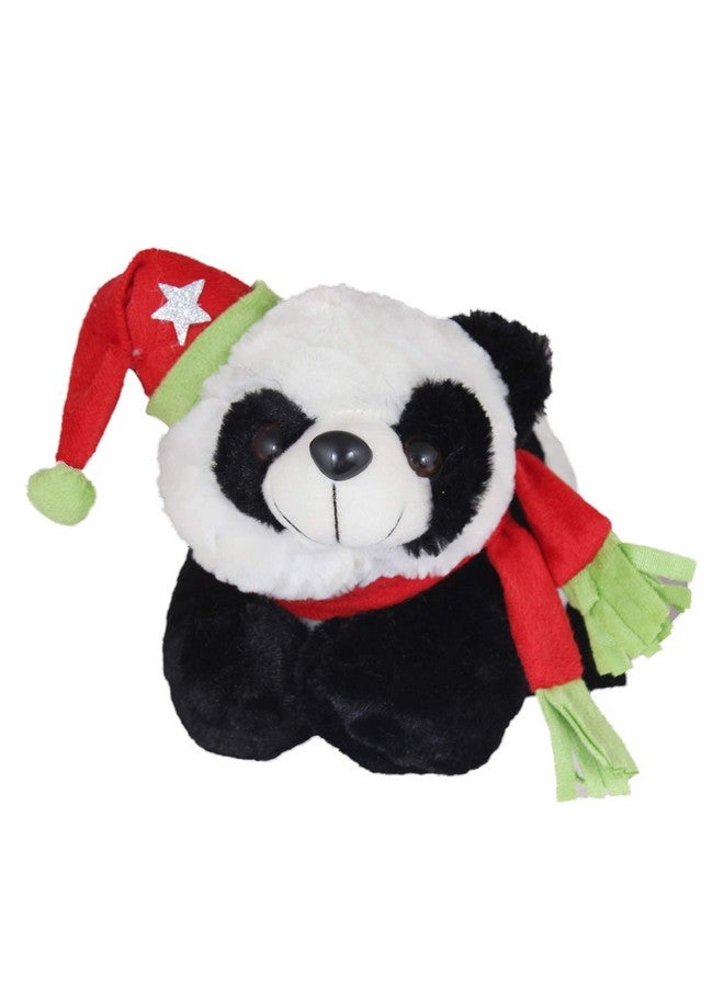 Tickles Santa Claus Christmas Panda With Muffler Plush Animal Soft Toy Soft Stuffed Christmas Gift For Kids (Color: Black & White Size:26 Cm)  - Image 3