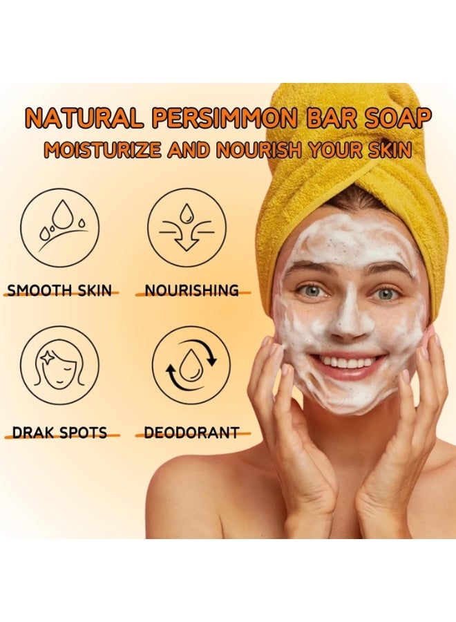 Persimmon Goat Milk Soap (2 Pack), Natural Deodorant Soap Bar for Face & Body, Nourishing & Hydrating, Improves Body Odor, Suitable for Men & Women - Image 4